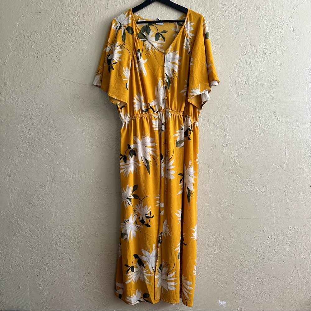 Ava & Viv Yellow Floral Maxi Dress